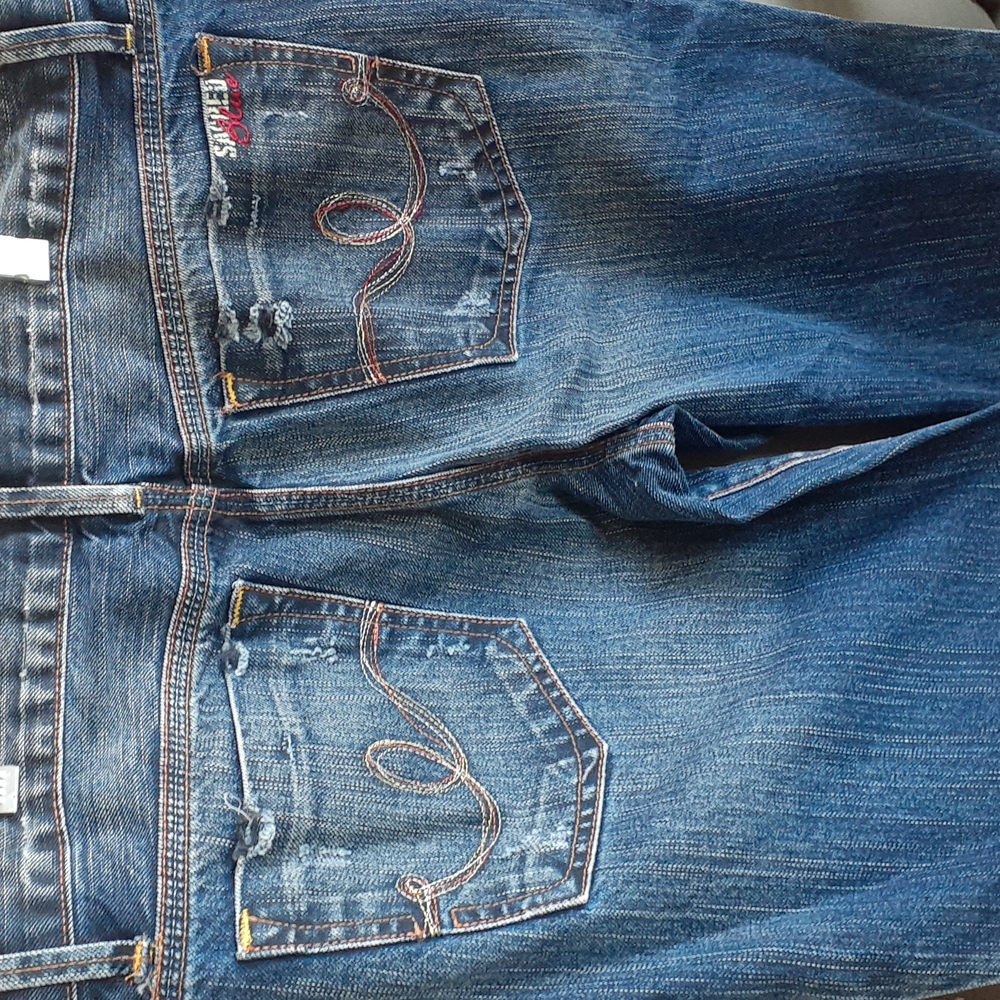 Sacred Blue Denim Jean size 30 Pants Distressed   Boot cut - Picture 4 of 10